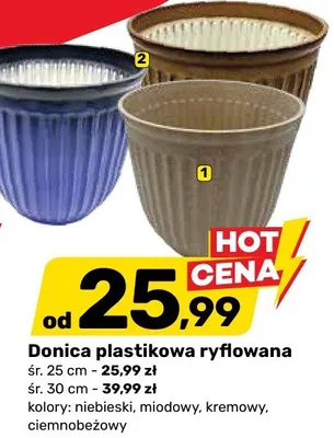 Donica plastikowa ryflowana promocja w Bricomarche
