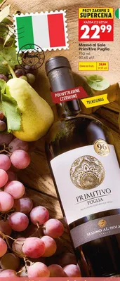 Wino czerwone półwytrawne Masso al Sole Primitivo Puglia promocja w Biedronka