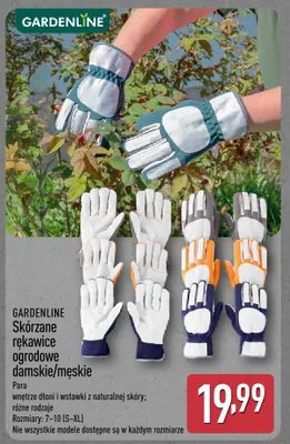 Skórzane rękawice ogrodowe damskie/męskie promocja w Aldi