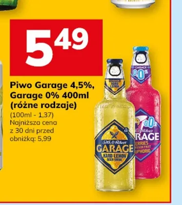 Piwo Garage Hard Lemon promocja