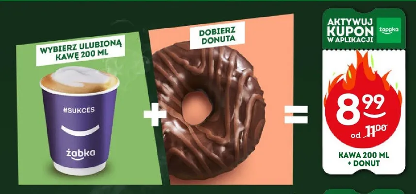 Zestaw kawa 200 ml + donut promocja w Żabka