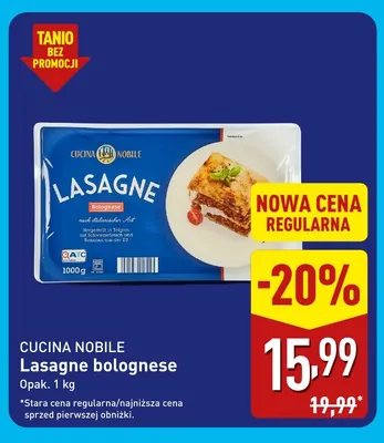 Lasagne bolognese Cucina Nobile promocja w Aldi
