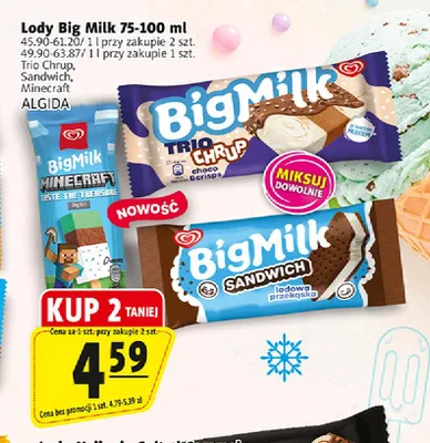 Lody Big Milk Sandwich promocja w Prim Market