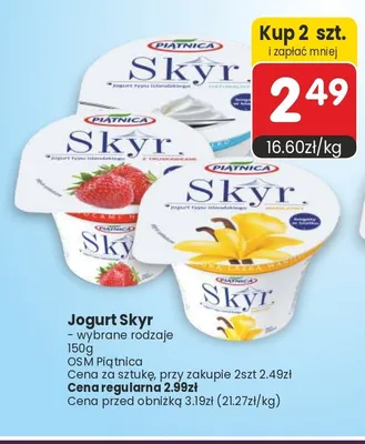 Jogurt Skyr waniliowy Piątnica promocja w Market Point