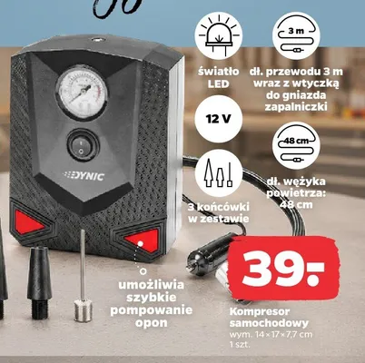 Kompresor samochodowy 12 v promocja w Netto