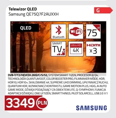 Telewizor Qled Samsung QE75Q7F2AUXXH promocja w kakto.pl