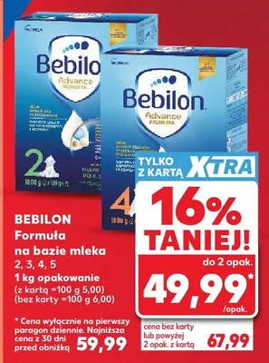Formuła na bazie mleka Bebilon Advance 2 promocja w Kaufland