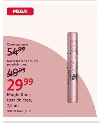 Tusz do rzęs Maybelline Lash Sensational Sky High promocja w Rossmann