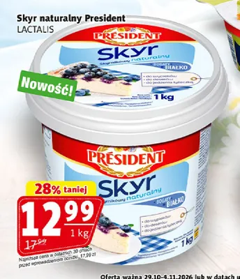 Skyr naturalny President promocja w Prim Market