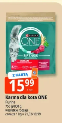 Karma dla kota Purina ONE Sterilcat promocja w Leclerc