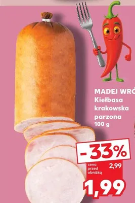Kiełbasa krakowska parzona Madej Wróbel promocja w Kaufland