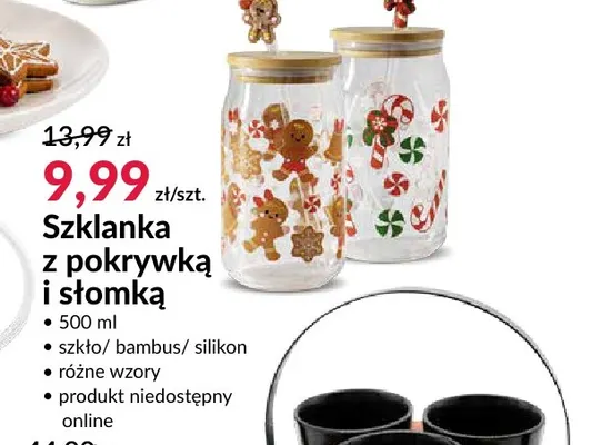 Szklanka z pokrywką i słomką 500 ml promocja w Salony Agata