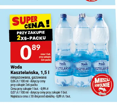 Woda gazowana Kasztelańska promocja w Twój Market