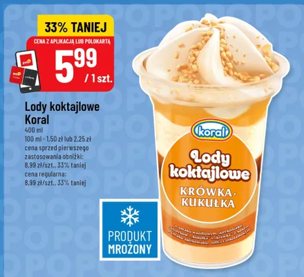 Lody koktajlowe Koral Krówka-Kukułka promocja w POLOmarket