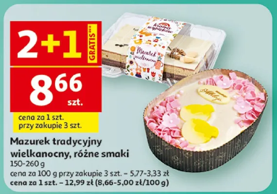 Mazurek tradycyjny wielkanocny, różne smaki promocja w Auchan