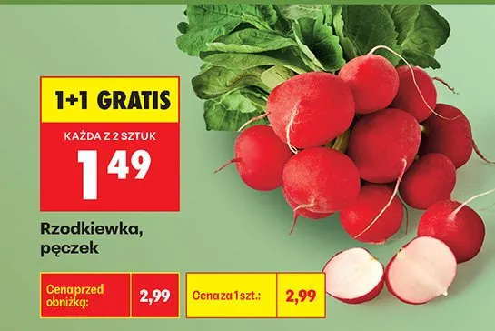 Rzodkiewka pęczek promocja w Biedronka