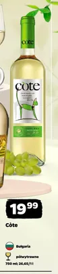 Wino białe Côte półwytrawne promocja w Netto
