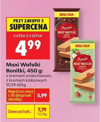 Wafelki z kremem orzechowym Bonitki promocja w Biedronka