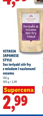 Sos teriyaki stir fry z miodem i nasionami sezamu Vitasia Japanese Style promocja w Lidl