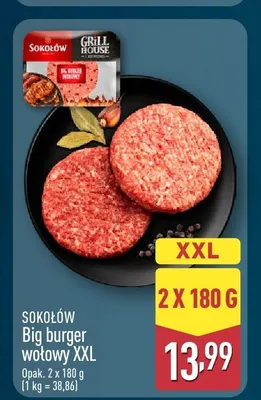 Big burger wołowy XXL Sokołów promocja w Aldi