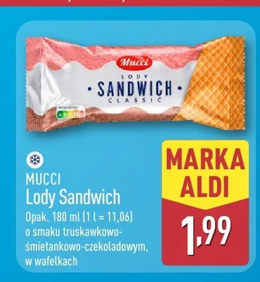 Lody Sandwich Mucci promocja w Aldi