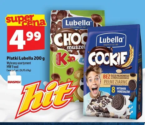 Płatki śniadaniowe Cookie Lubella promocja w TOPAZ