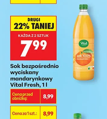 Sok bezpośrednio wyciskany mandarynkowy promocja w Biedronka