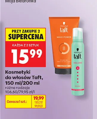 Lakier do włosów Taft promocja w Biedronka