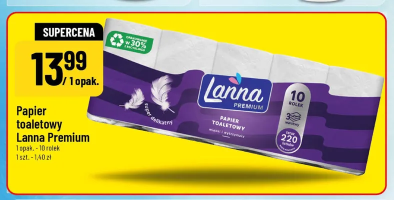 Papier toaletowy Lanna Premium promocja w POLOmarket