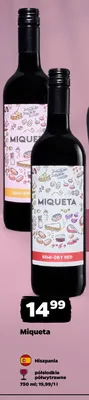Wino czerwone Miqueta półsłodkie promocja w Netto