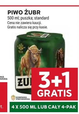 Piwo Żubr 4-pak promocja w Stokrotka