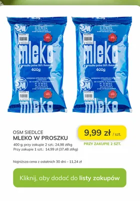 Mleko w proszku pełne 26% tłuszczu promocja w Stokrotka