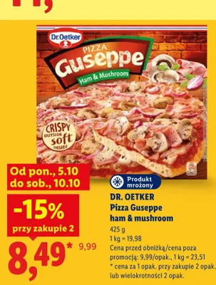 Pizza Guseppe ham & mushroom Dr. Oetker promocja w Lidl