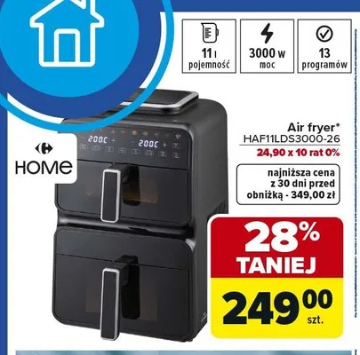 Air fryer HOME HAF11LDS3000-26 11l 3000W 13 programów promocja w Carrefour Market