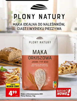 Mąka orkiszowa jasna 650 Plony Natury promocja w Biedronka