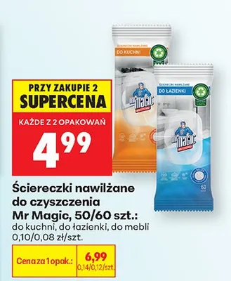 Ściereczki nawilżane do czyszczenia Mr Magic do mebli promocja w Biedronka