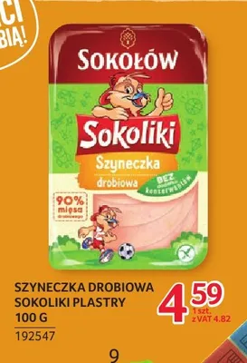 Szyneczka drobiowa plastry Sokoliki Sokołów promocja w Selgros