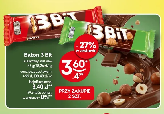 Baton 3 Bit nut new promocja w Żabka