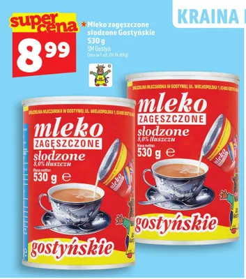 Mleko zagęszczone słodzone Gostyńskie promocja w TOPAZ