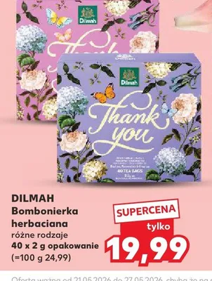 Bombonierka herbaciana Thank You promocja w Kaufland