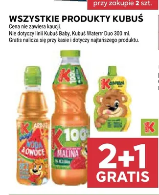 Napój Kubuś Waterrr Woda & Owoce arbuz promocja w Stokrotka