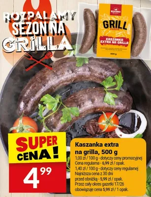 Kaszanka extra na grilla promocja w Twój Market