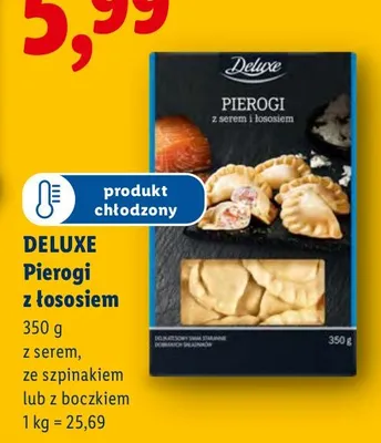 Pierogi z łososiem z serem promocja w Lidl