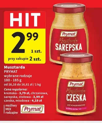Musztarda stołowa Prymat promocja w Intermarche