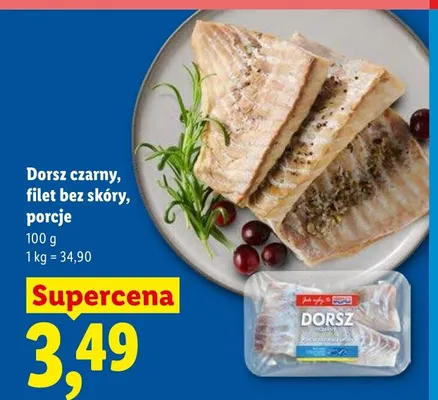 Dorsz czarny filet bez skóry porcje Targ Rybny Lidla promocja w Lidl