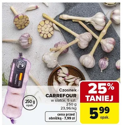Czosnek CARREFOUR w siatce promocja w Carrefour