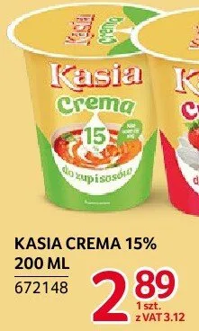 Kasia Crema 15% 200 ml promocja w Selgros