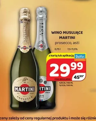 Wino musujące Martini Asti promocja w Delfin