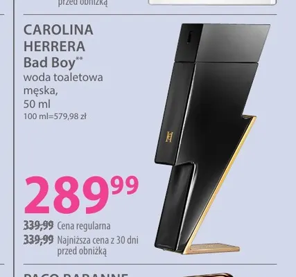 Woda toaletowa męska Bad Boy Carolina Herrera promocja w Hebe