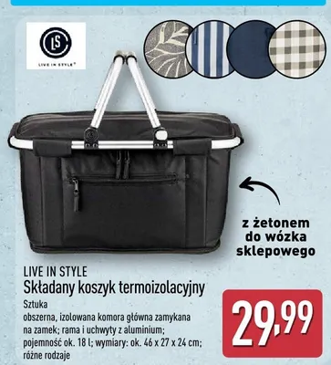 Składany koszyk termoizolacyjny LIVE IN STYLE promocja w Aldi